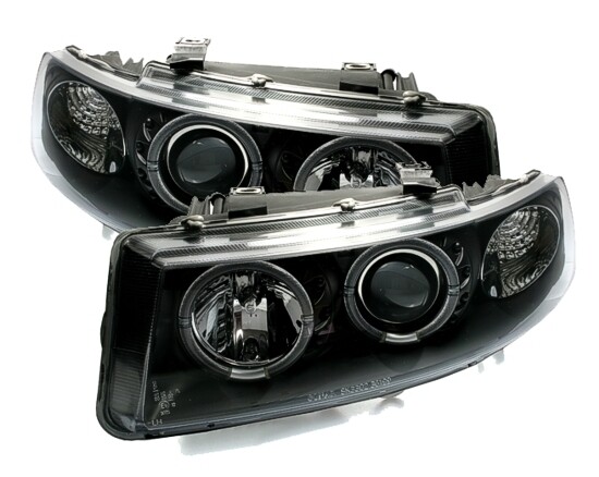 Paire de phares Angel Eyes avant à LED pour Seat Leon 1 1999 - 2005 + Toledo 1M 1999 - 2004