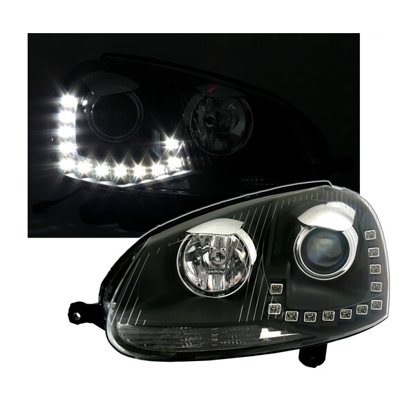 Paire de phares Devil Eyes à LED avant pour Volkswagen Golf 5 2003 - 2008