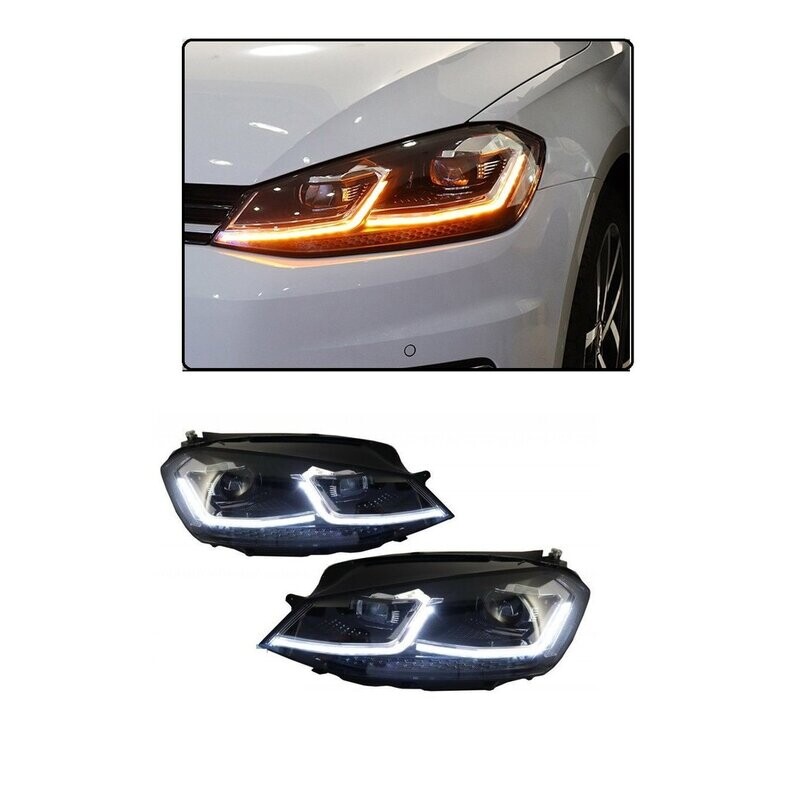 Paire de phares avant à LED pour Volkswagen Golf 7 2012 - 2017