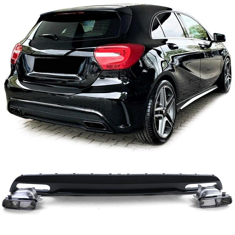 Diffuseur de pare choc arrière Look AMG pour Mercedes Classe A W176 2012 - 2015