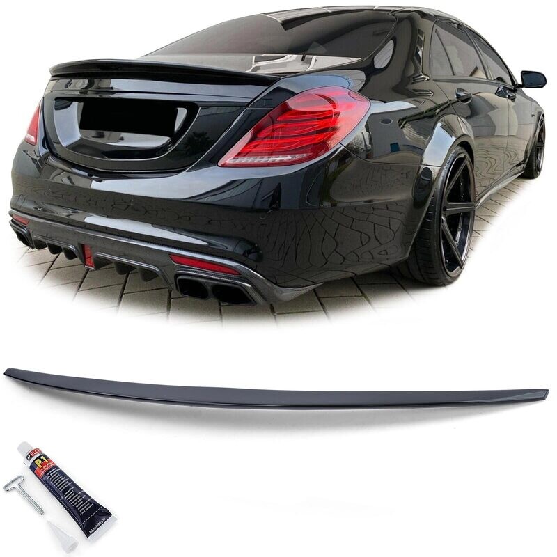 Becquet / Aileron  pour Mercedes Classe S W222 à partir de 2013 - Noir Brillant