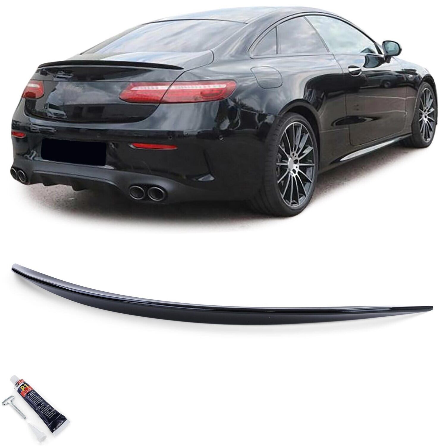 Becquet arrière Sport pour Mercedes Classe E C238 Coupé à partir de 2016 - Noir brillant