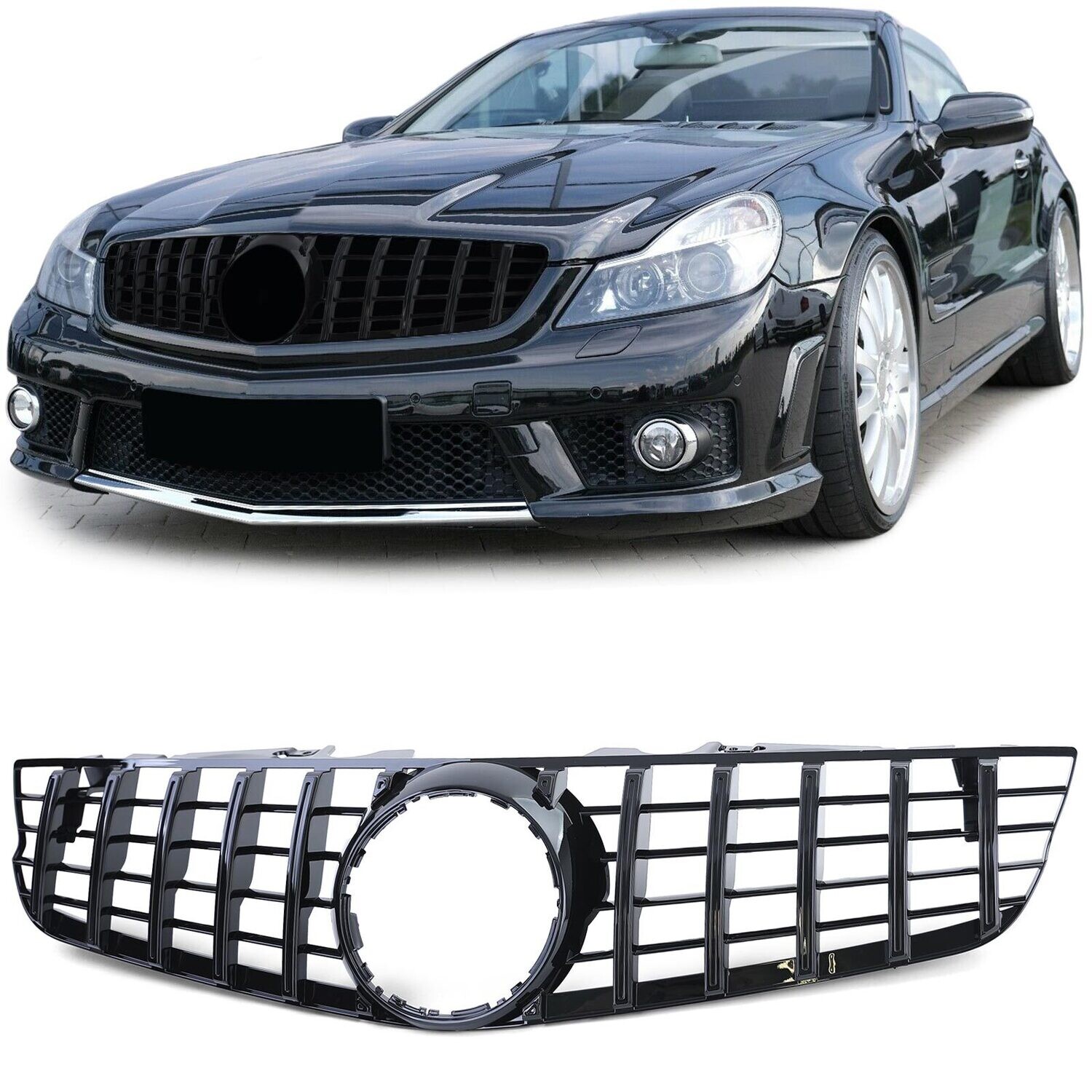 Calandre / Grille Look Panamericana / AMG pour Mercedes SL R230 2008 - 2012