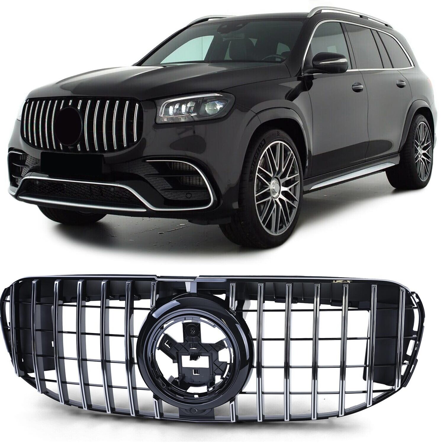 Calandre / Grille Look AMG noir et chrome pour Mercedes GLS X167 à partir de 2019