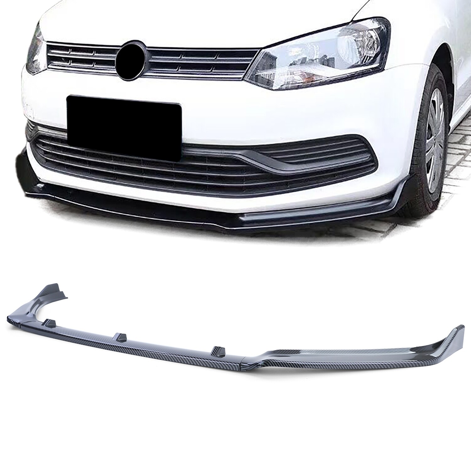 Lèvre / spoiler / Splitter / lame de pare choc avant pour Volkswagen Polo 6C 2014 - 2017