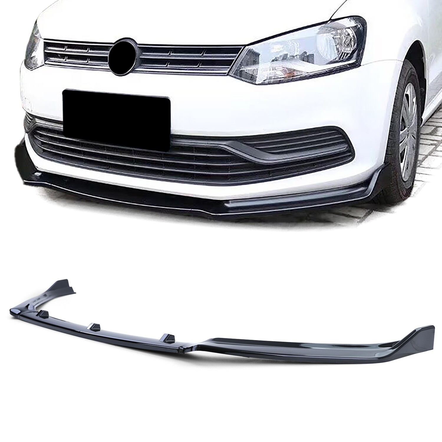 Lèvre / spoiler / Splitter / lame de pare choc avant pour Volkswagen Polo 5 6C 2014 - 2017