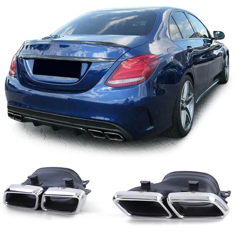 Embouts d'échappement sport inox pour Mercedes Classe C W205 S205 à partir de 2014