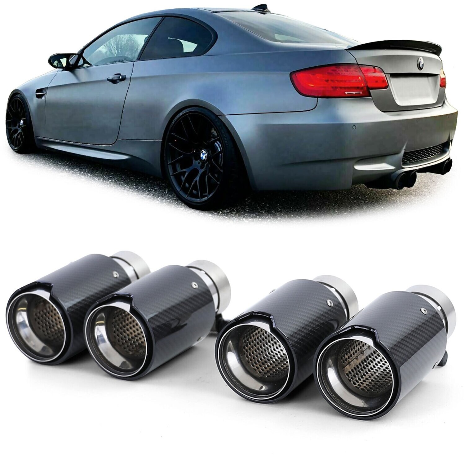 4 embouts d'échappement sport universels pour BMW