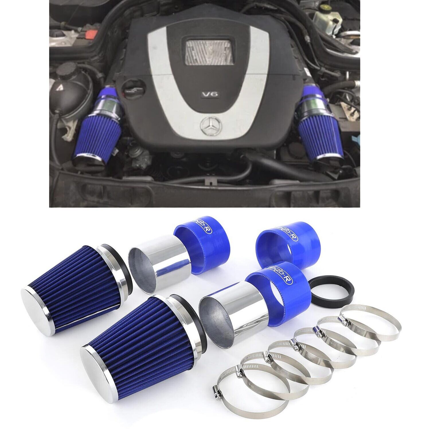 Kit admission d'air bleu pour Mercedes Classe C W204 2007 - 2012