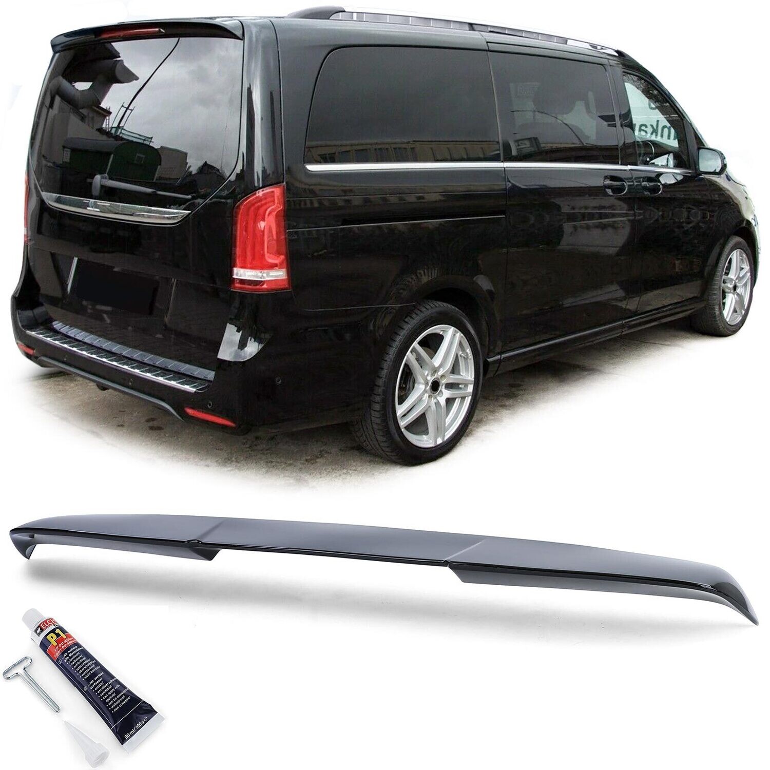 Becquet arrière Sport pour Mercedes Classe V Vito W447 W448 à partir de 2014 - Noir brillant
