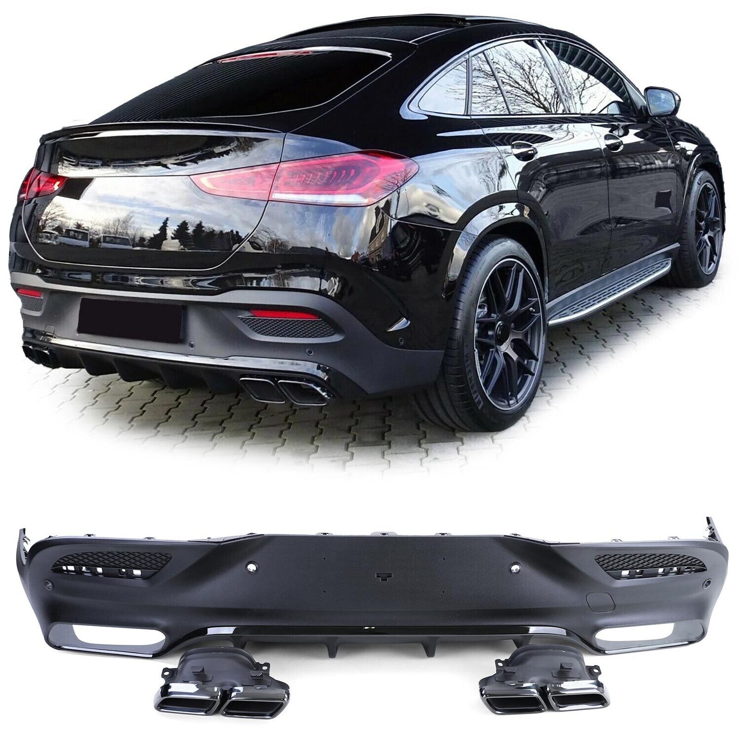 Diffuseur de pare-chocs arriére Look AMG pour Mercedes GLE C292 à partir de 2015