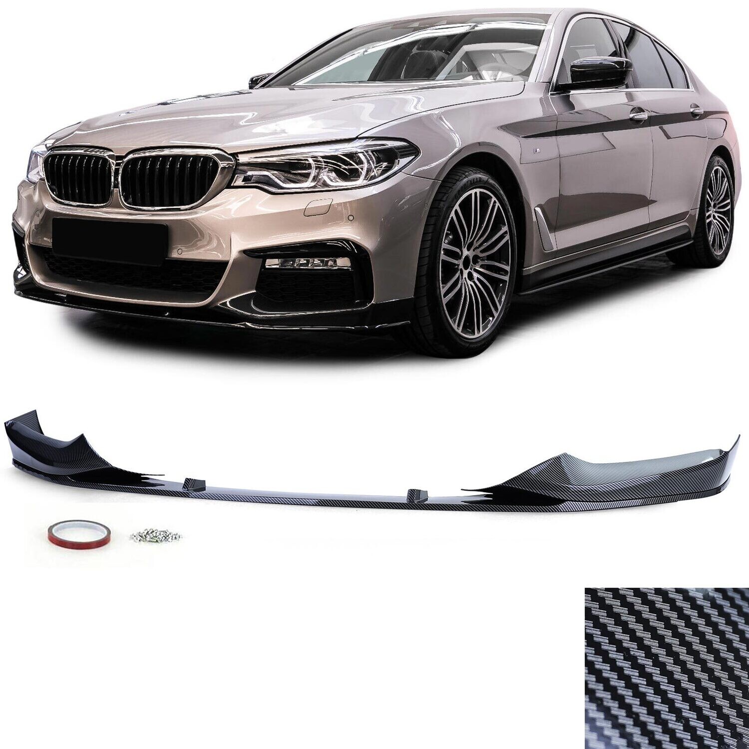 Lèvre / spoiler / Splitter / lame de pare choc avant pour BMW Série 5 G30 G31 à partir de 2016