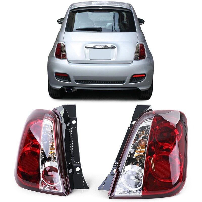 Paire de feux arrière en verre rouge clair pour FIAT 500 à partir de 2007