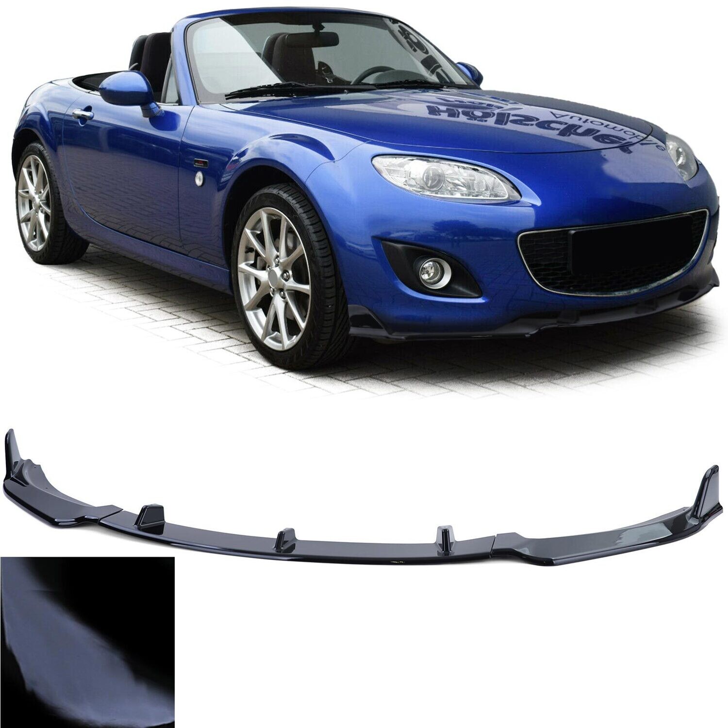 Lame de pare-chocs avant pour Mazda MX5 NC Facelift 2008-2014 - Noir Brillant