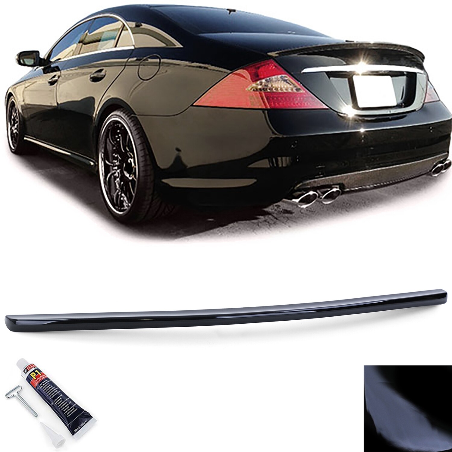 Becquet de coffre pour Mercedes CLS C219 2004-2010 - Noir Brillant