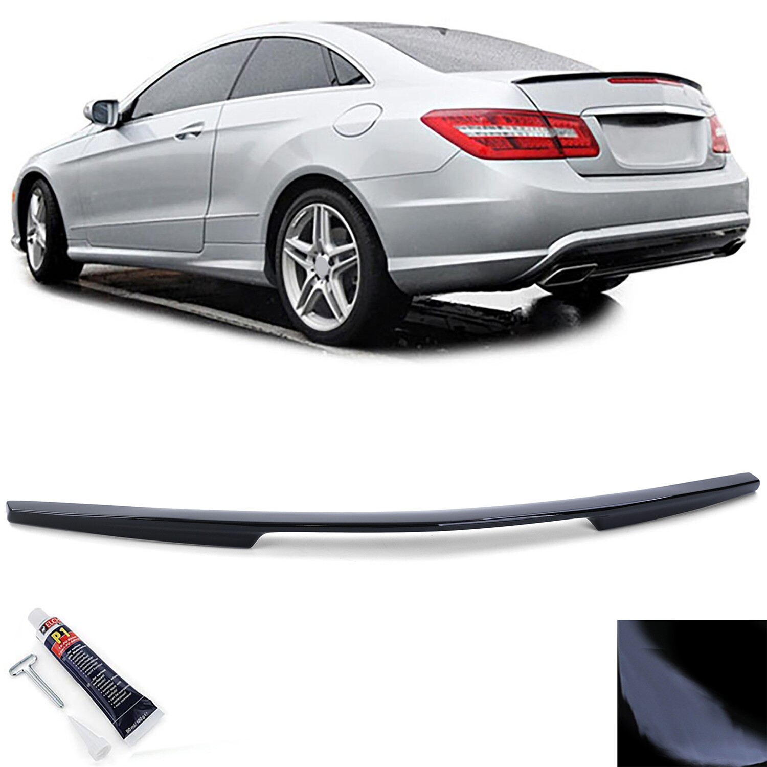 Becquet de coffre pour Mercedes Classe E Coupé C207 Cabriolet A207 - Noir Brillant