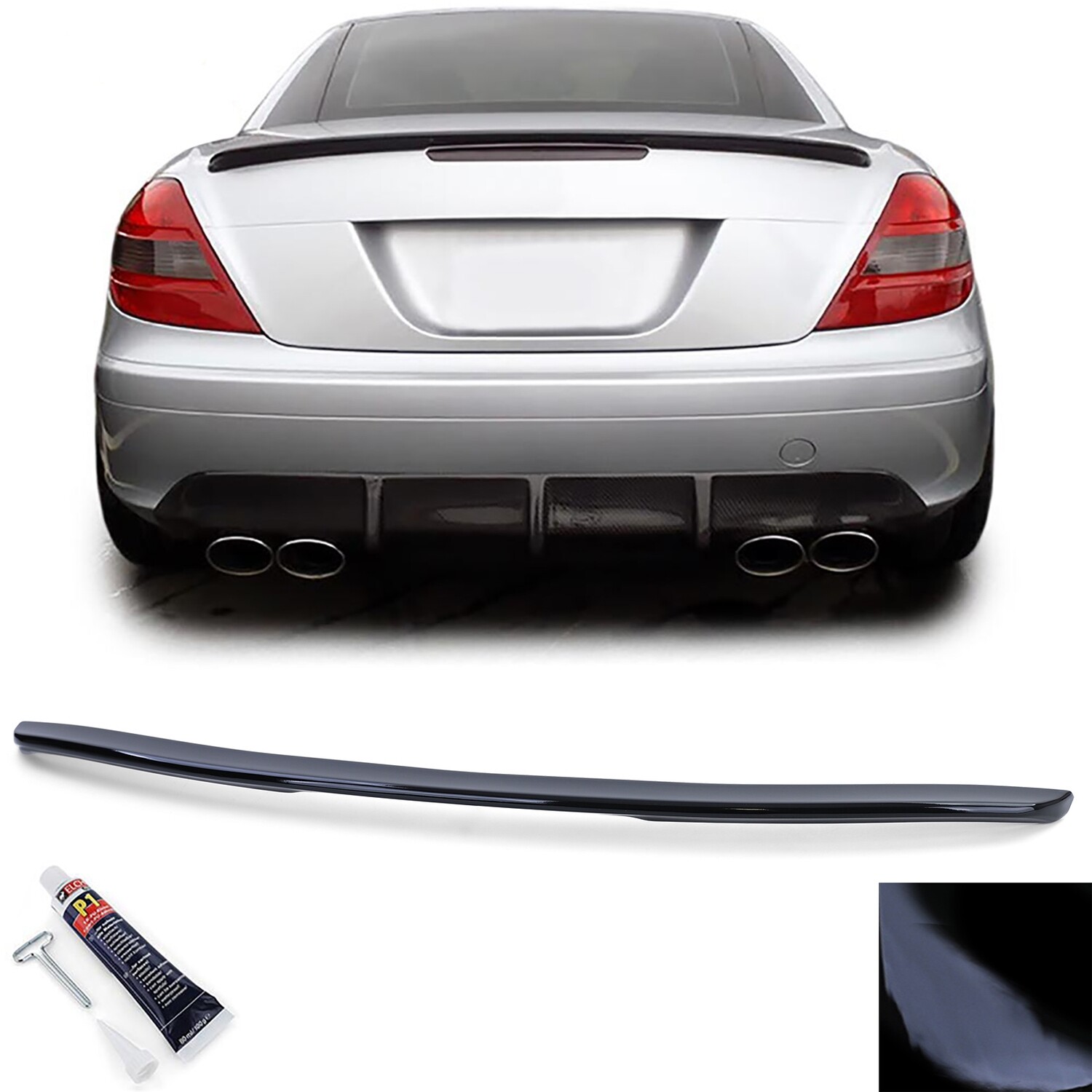 Lame de coffre Look AMG pour Mercedes SLK R171 - Noir Brillant