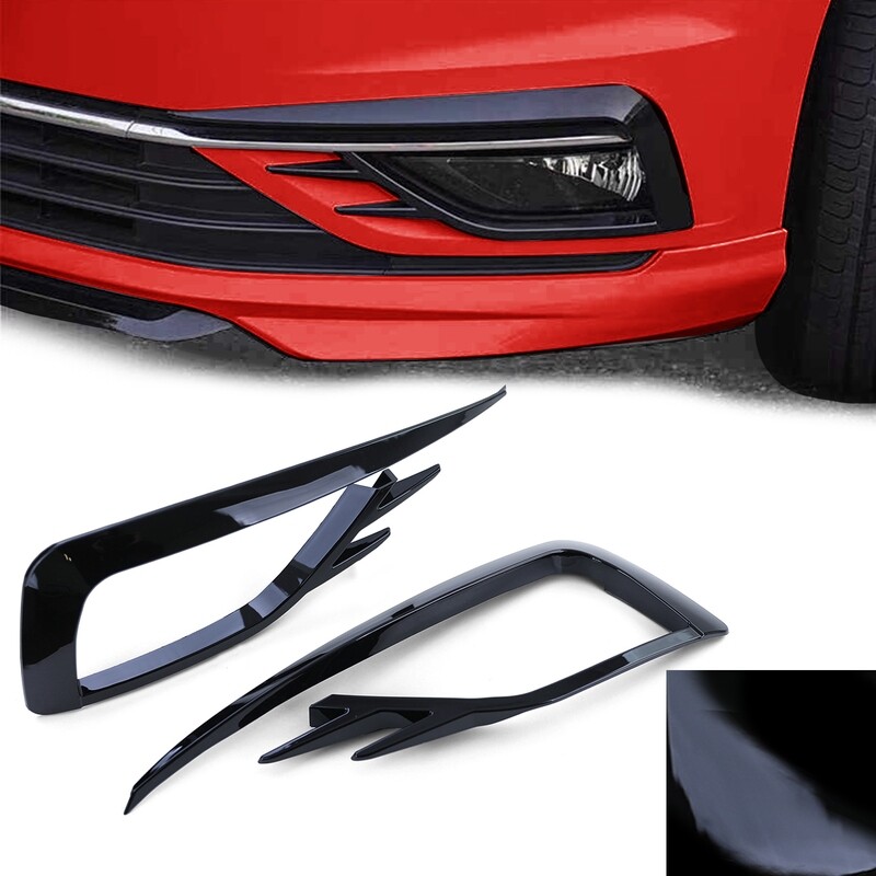 Cadre d'antibrouillard look GTI pour VW Golf 7 2017-2020 - Noir Brillant