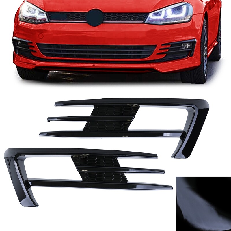 Cadre d'antibrouillard look GTI pour VW Golf 7 2012-2016 - Noir Brillant