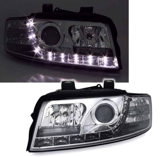 Phares LED pour Audi A4 B6 8E 2000 - 2004 chrome