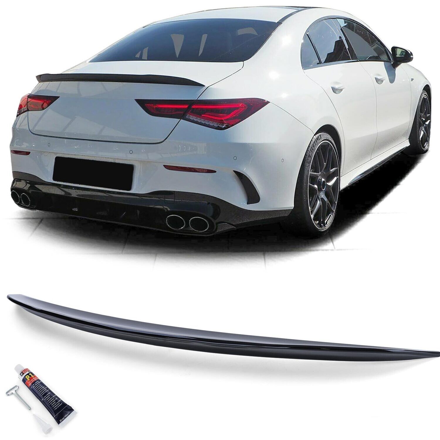 Becquet arrière Sport pour Mercedes CLA C118 à partir de 2019 - Noir brillant