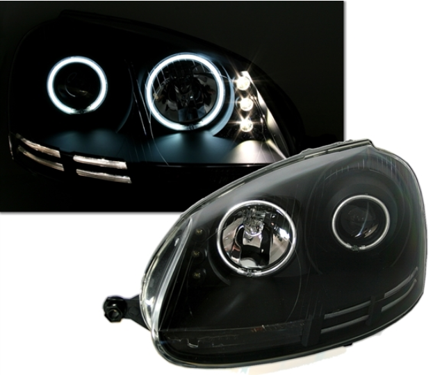 Phares Angel Eyes pour Volkswagen Golf 5 + Jetta 2003 - 2008