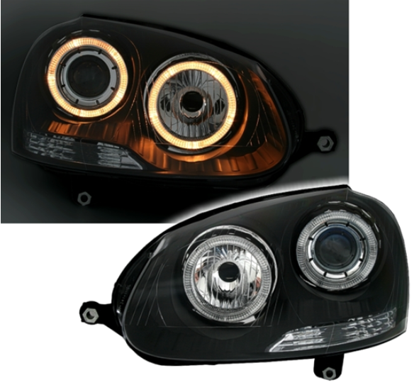 Phares Angel Eyes pour Volkswagen Golf 5 à partir de 2003 + Jetta 3 à partir de 2005