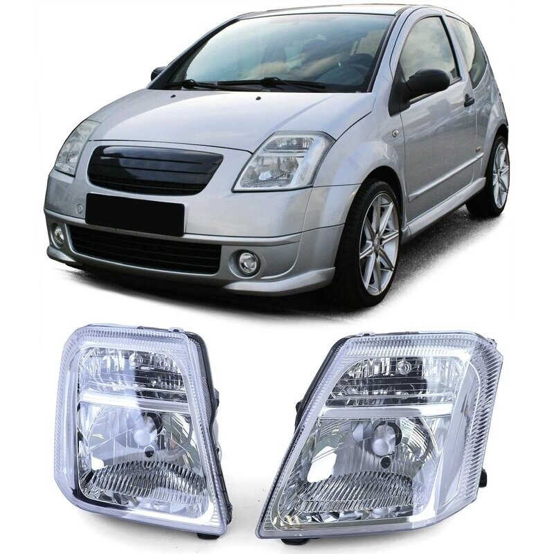 2 Phares avant pour Citroen C2 2003 - 2008