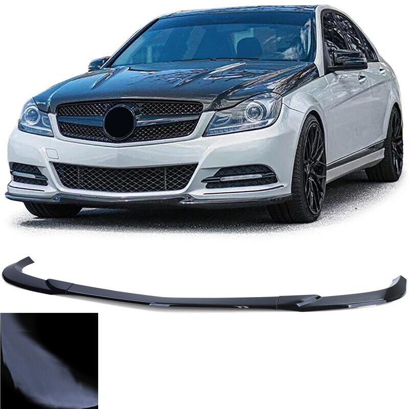 Lame de Pare-chocs avant  noir brillant pour Mercedes C W204 S204 2011-2015