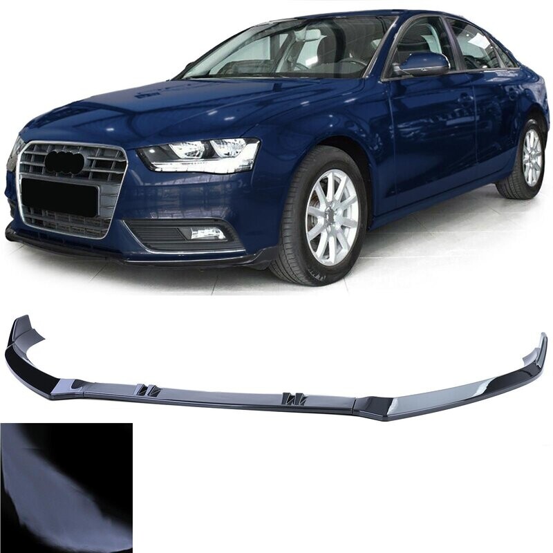 Lame de Pare-chocs avant  noir brillant pour Audi A4 B8 8K Facelift 2011-2015