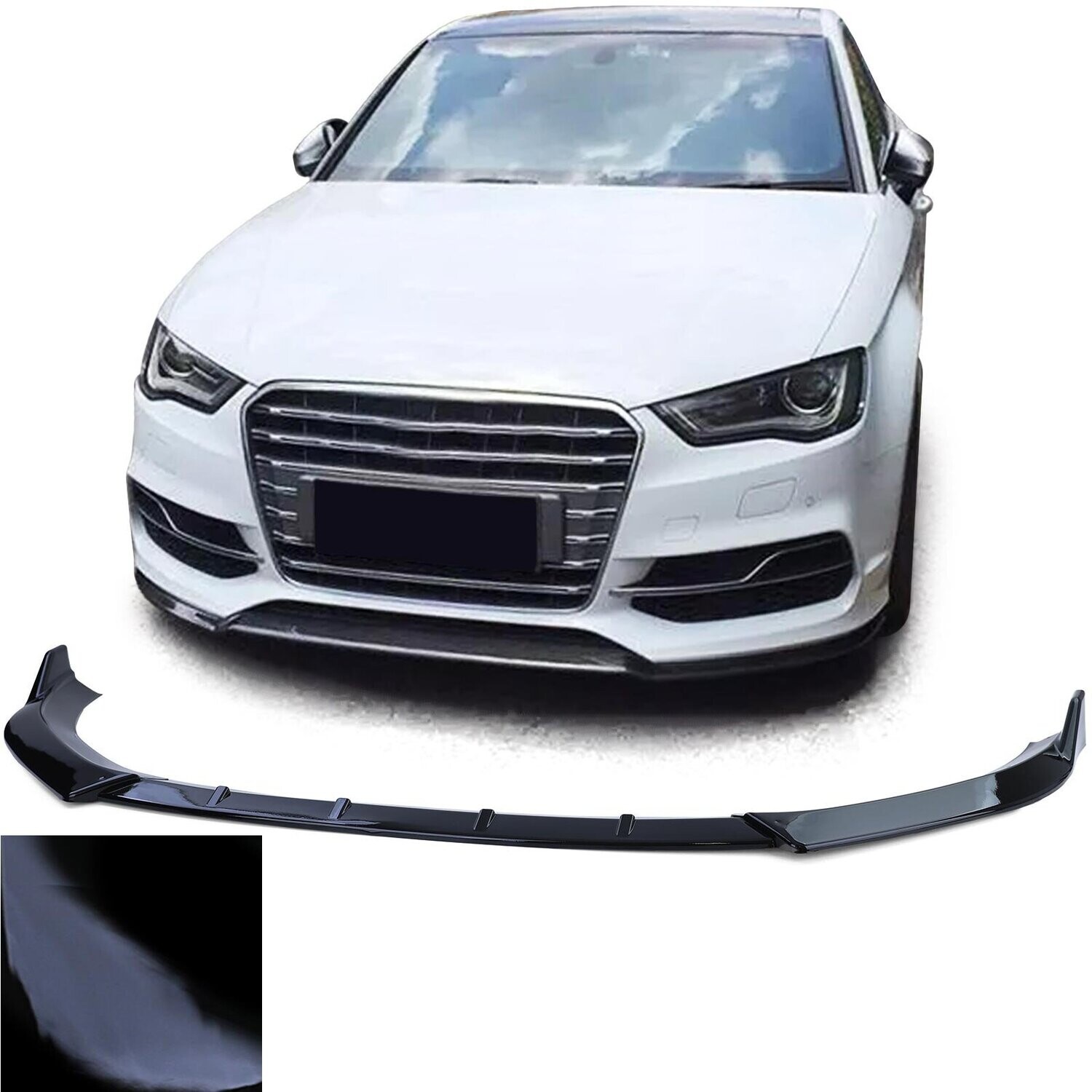 Lame de Pare-chocs avant  noir brillant pour Audi A3 8V 2012-2016