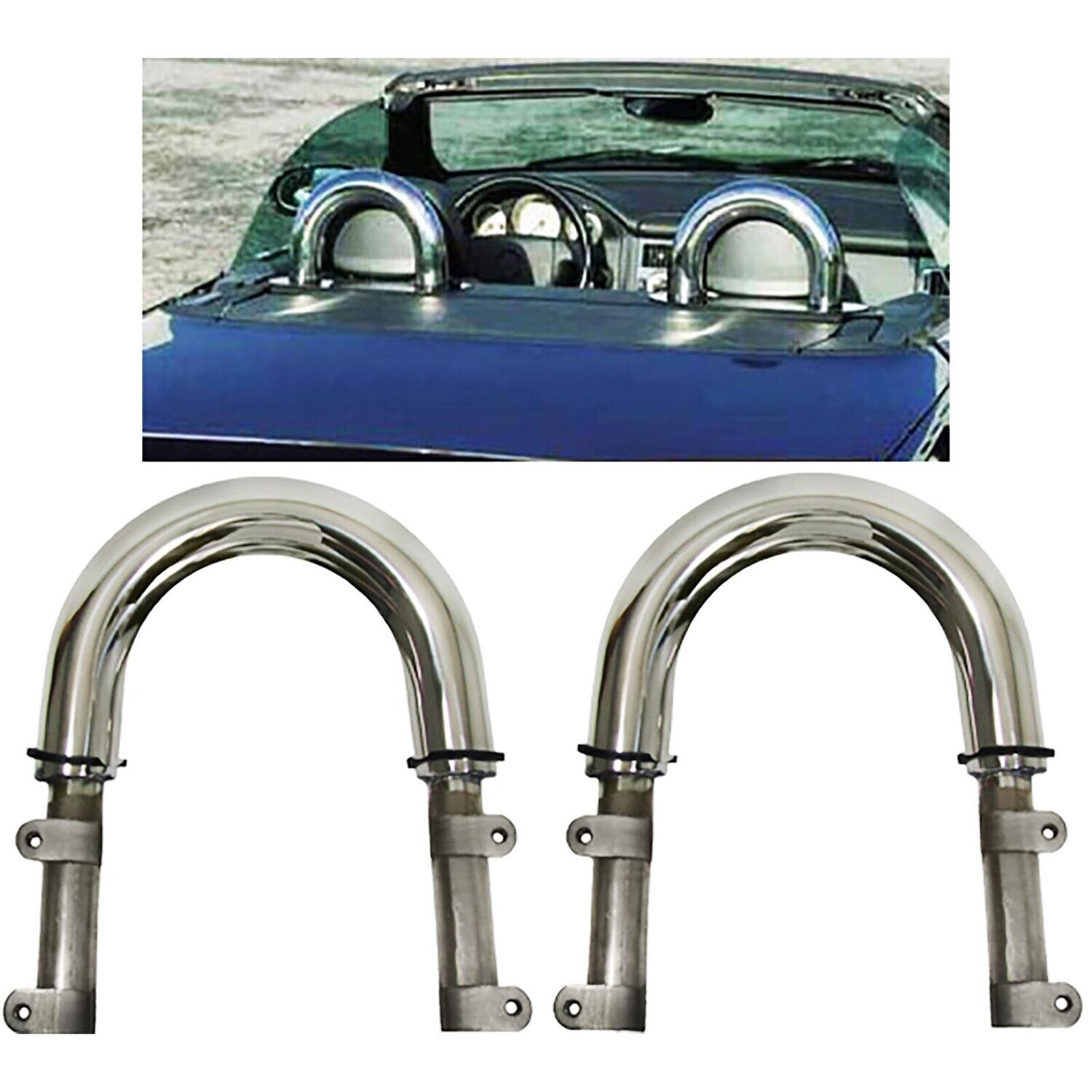 Arceau Roll bar Roadster bar inox poli pour Mercedes SLK 96-05 R170