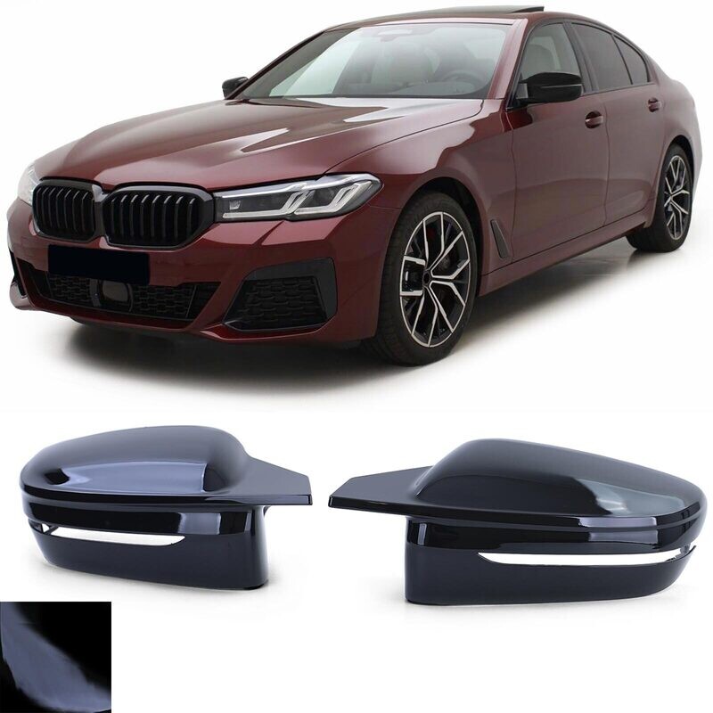 Coques de rétroviseurs sport noir brillant pour BMW Série 5 G30 G31 à partir de 2019
