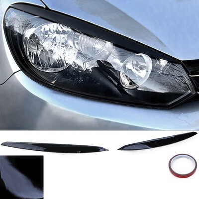 Paire de poupieres phares noir brillant pour VW Golf 6 2008 - 2012