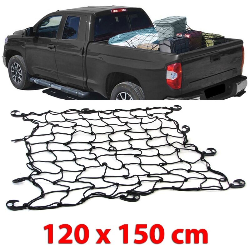 Filet de séparation de bagages élastique avec 10 crochets noir 120x150cm universel