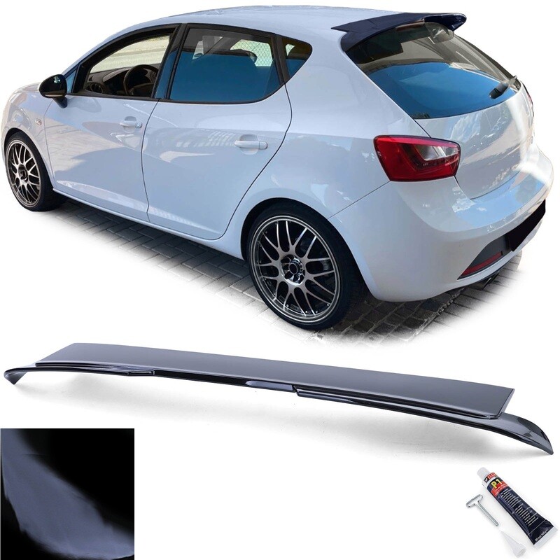 Becquet de toit performance noir brillant pour Seat Ibiza 6J 6P 5 portes 2008-2017