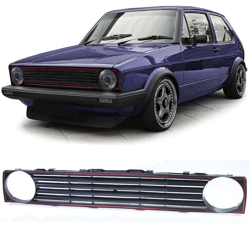 Calandre / Grille Noir et rouge pour Volkswagen Golf 1 1974 - 1992