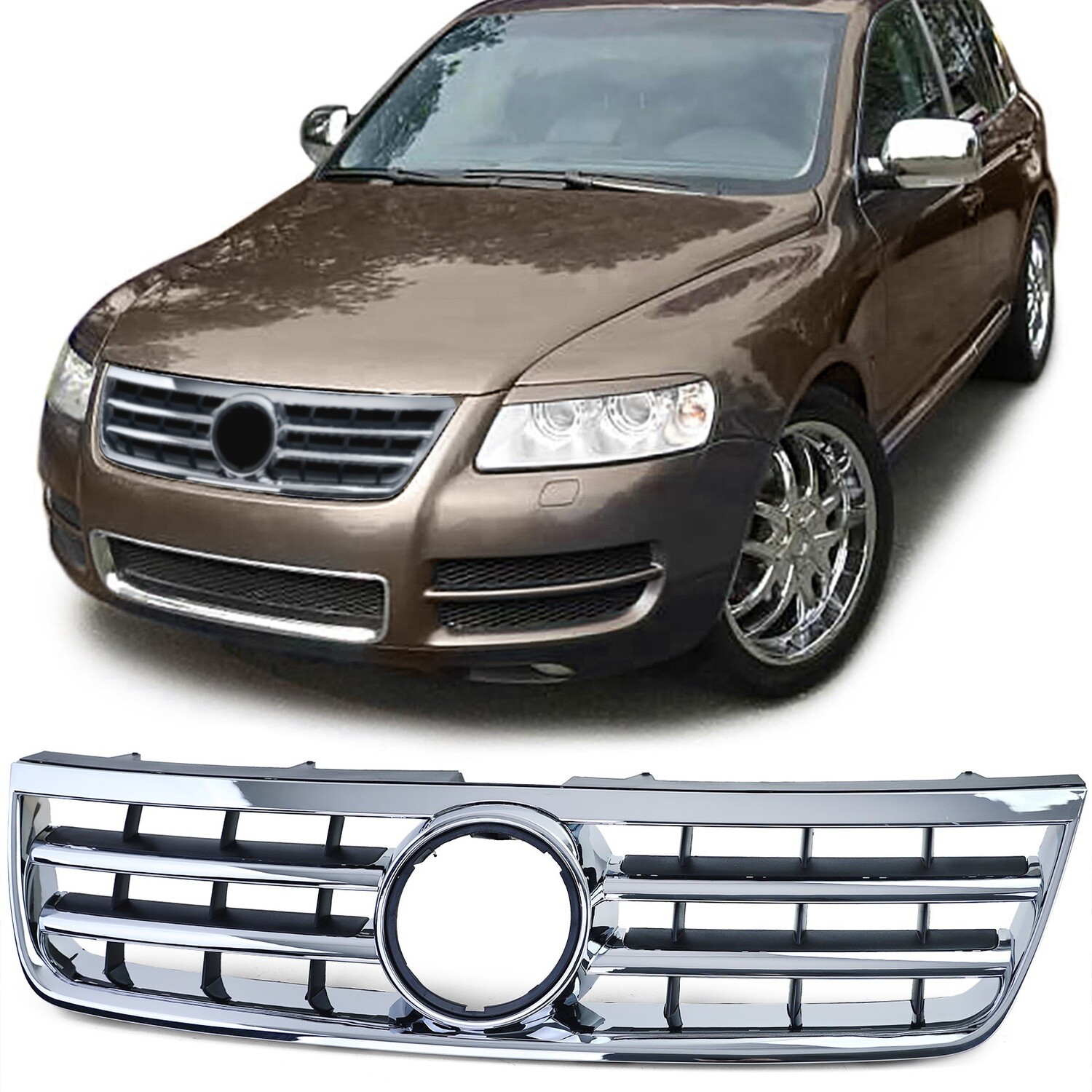 Calandre chrome et noir pour VW Touareg 7L 2002-2006