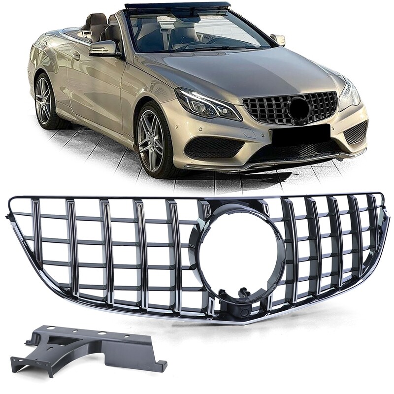 Calandre Panamericana noir et chrome pour Mercedes Classe E Cabrio A207 Coupé C207 2013-2017