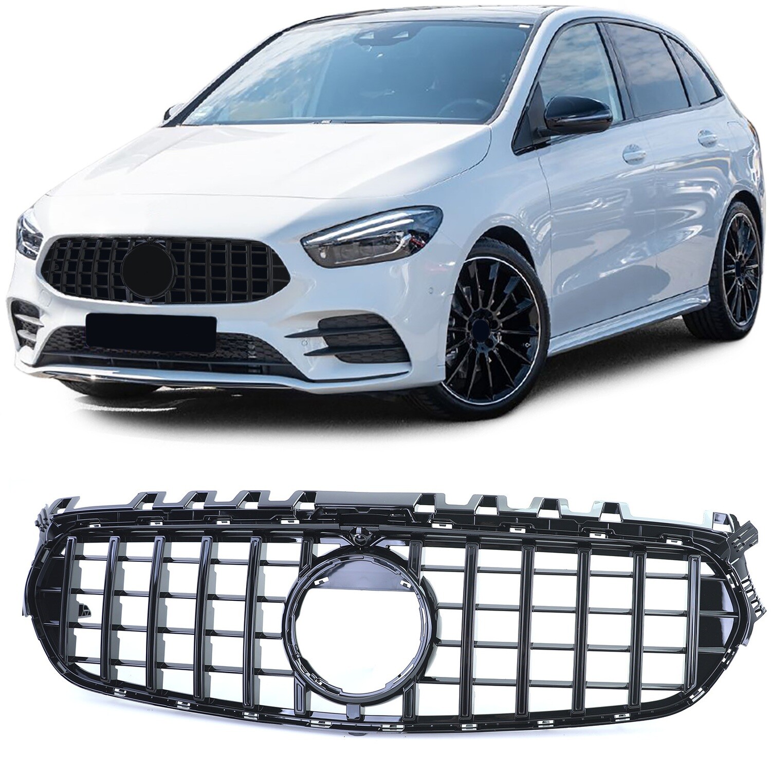 Calandre look Panamericana noir brillant pour Mercedes classe B W247 à partir de 2018