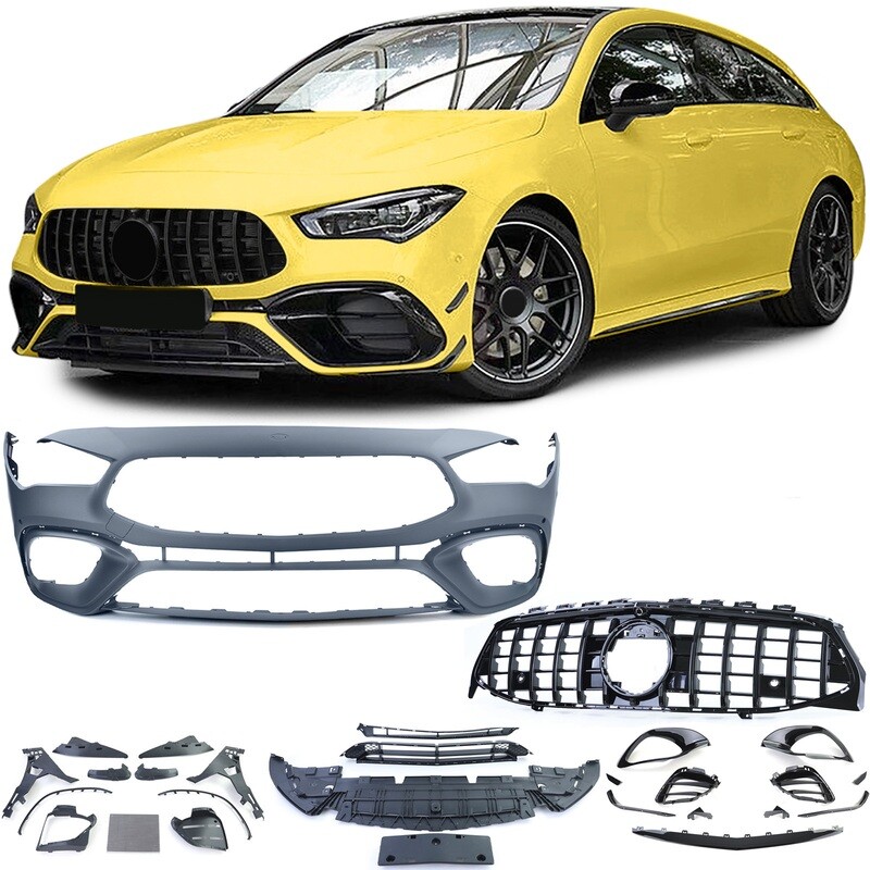 Parechocs sport look AMG avec calandre Panamericana noir brillant pour Mercedes CLA X118 à partir de 2019