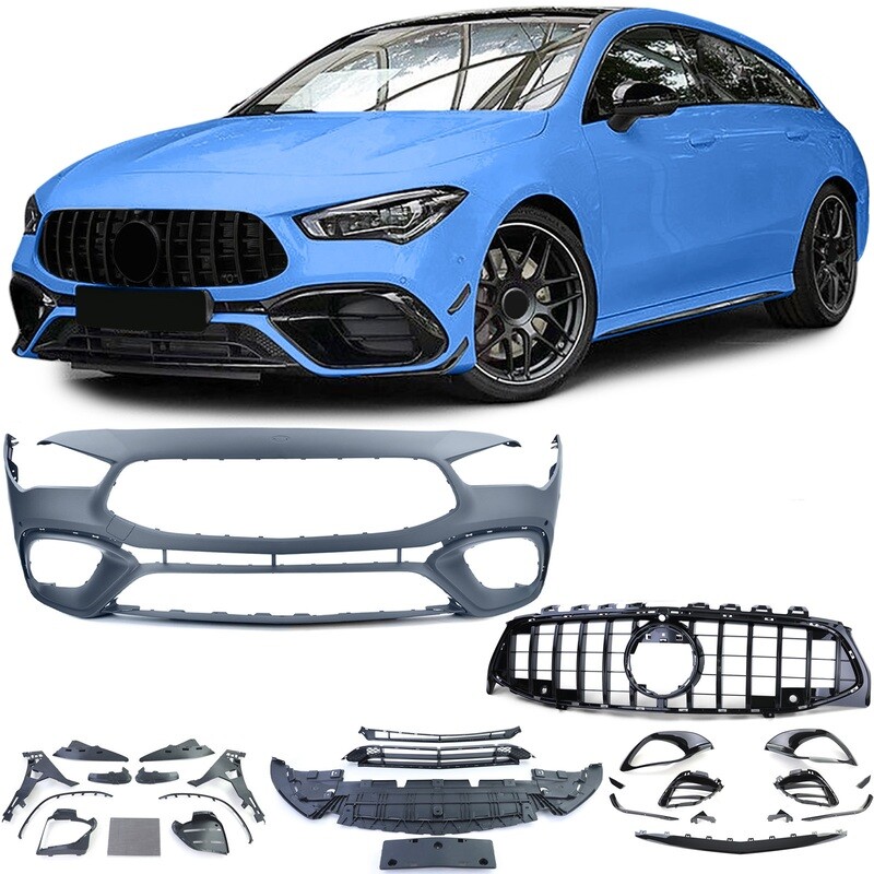 Parechocs sport look AMG avec calandre Panamericana noir brillant pour Mercedes CLA X118 à partir de 2019