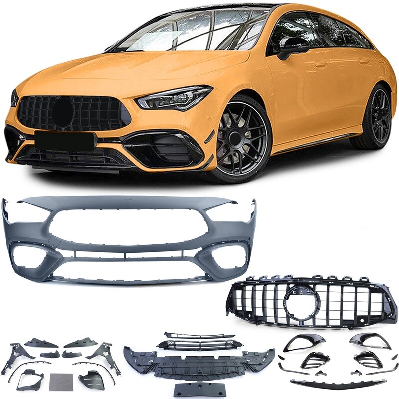 Parechocs sport look AMG avec calandre Panamericana noir brillant pour Mercedes CLA X118 à partir de 2019