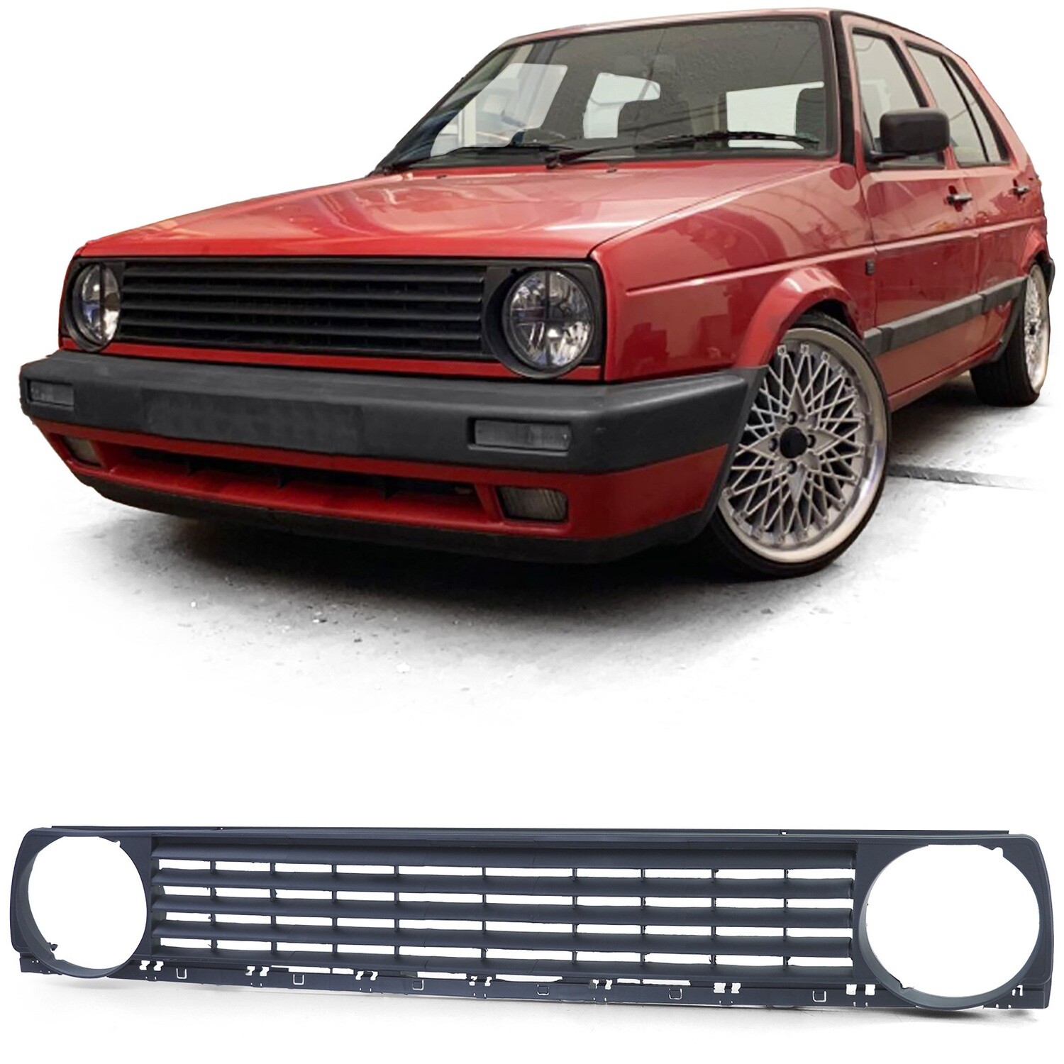 Calandre sans emblème noir adaptable à VW Golf 2 1983-1991