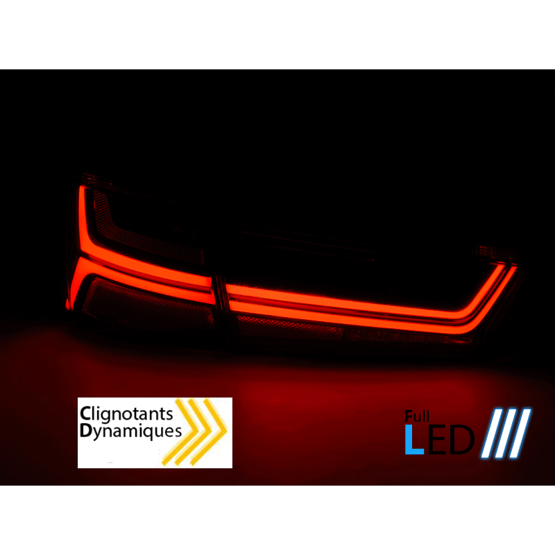 Feux arrière dynamiques pour Audi A6 4G C7 berline rouge blanc 2010-2014