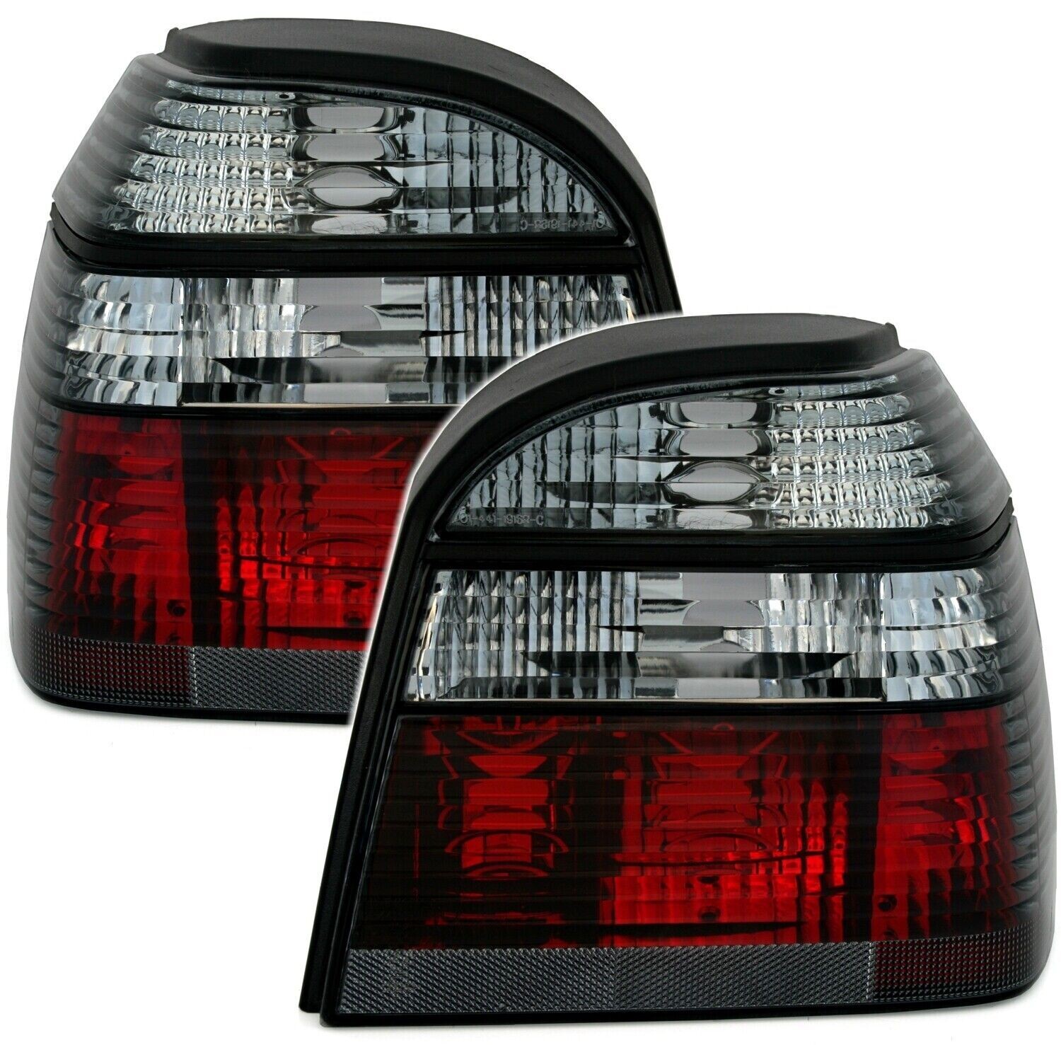 Feux arrières pour VW Golf 3 rouge noir fumé