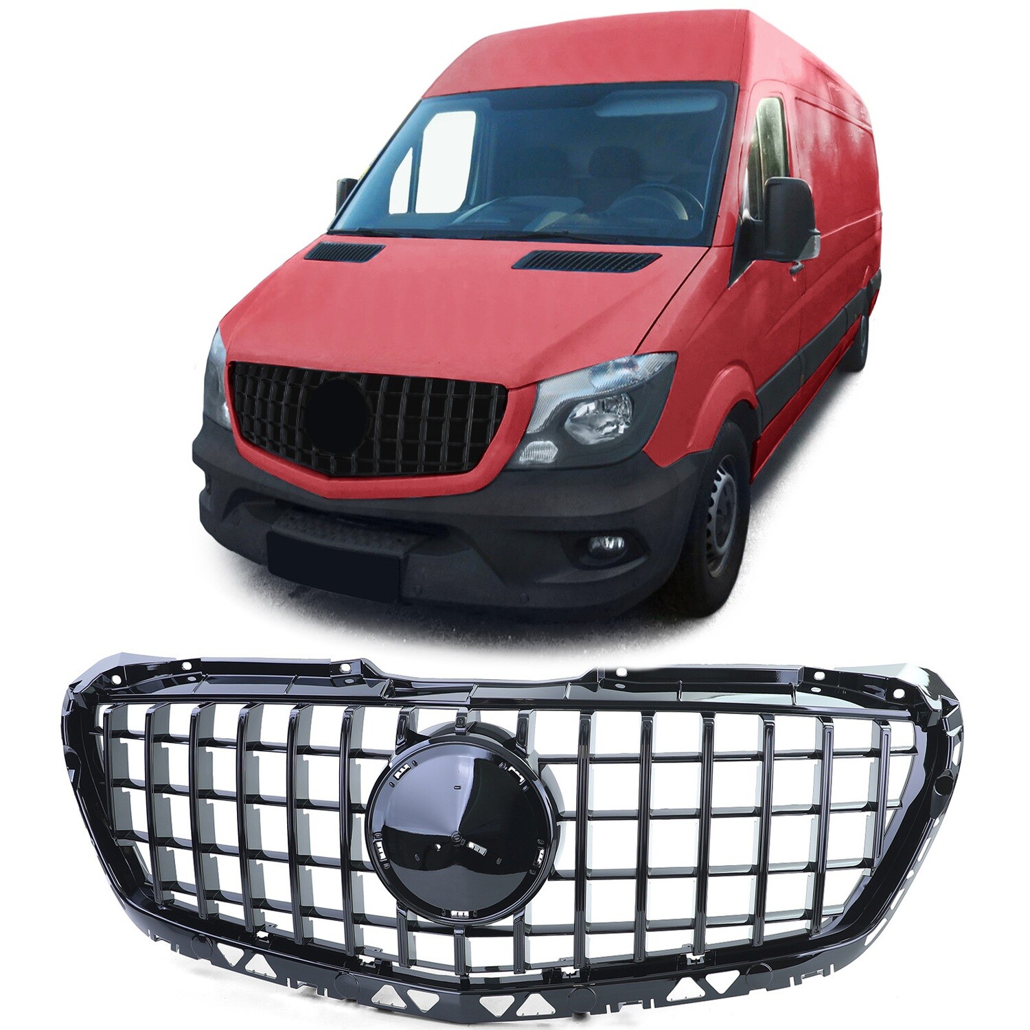 Calandre Panamericana noir brillant pour Mercedes Sprinter W906 Facelift 2013-2018