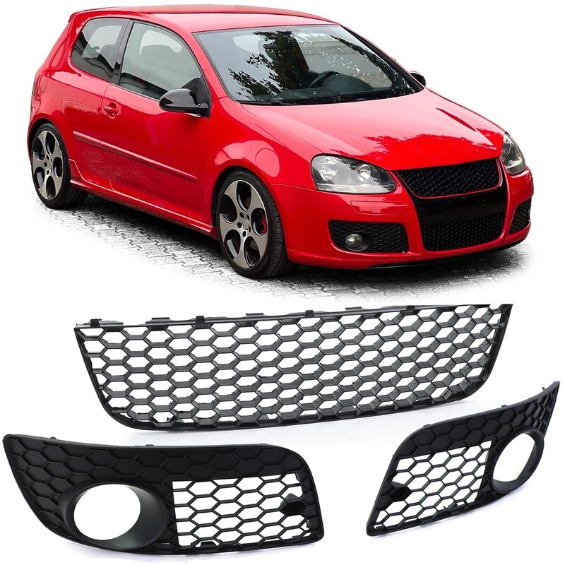 Jeu de grilles nid d'abeille pour pare-chocs VW Golf 5 GTI 2004-2009