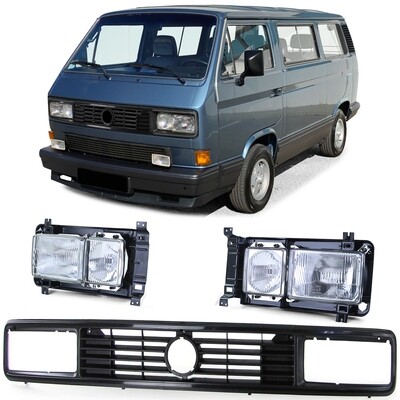 Paire de phares carrés plus calandre pour VW T3 1979-1992