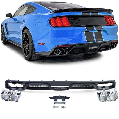 Diffuseur arrière performance look GT350 + sorties doubles pour Ford Mustang 6 2014 - 2017